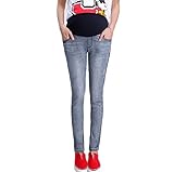 Spinas（スピナス） マタニティ デニム ジーンズ パンツ カジュアル 全5色 インディゴブルー ライトブルー グレー レトロブルー ブルー (M, グレー)