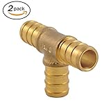 Firecore Pex Tee for真鍮パイプチューブ継手、、鉛フリー1 / 2インチ1 / 2インチ1 / 2インチ 2pcs FPEXTEE03