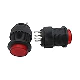 Goliton®　5X　レッド　R16-503AD 　16mm　セルフロックスイッチ　赤色消灯/消灯ボタンスイッチAC 250V 3A