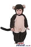 かわいい黒とベージュモンキーベイビーサイズ面白いコスチューム