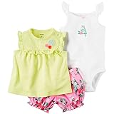 カーターズ Carter's 女の子用レモン花デコノースリーブチュニック豪華上下3点セット (24months(83-88cm)) [並行輸入品]