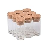 Jarvials無料配送24個セット10mlコルク栓平口ガラス瓶適用ホテル ，DIY祝祭日の贈り物 カフェ，party装飾の雰囲気 最初の選択，シール容器キッチン用品 (24, 10ml)