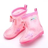 透明感あり　子供　雨靴　ガールズ　ボーイズ　4色対応可能 (18CM, ピンク　ハート)