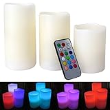 Evelots Flameless Color Changing LED Candle Lights W/ Remote Control, Set Of 3 [並行輸入品]