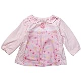 《春秋対応》(日本製) Pample Mousse(パンプルムース) ニット天竺ジャガード&布帛接結ドット柄オーバーブラウス 90cm/PK NO.DP-81208