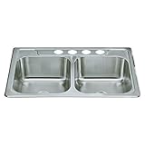 Sterling 14707-4-NA Middleton 33-inch by 22-inch Top-mount Double Equal Bowl Kitchen Sink, Stainless