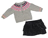 Hartstrings幼児Girl 's 2 PieceカーディガンセーターとベルベットSkortセット24ヶ月