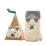 ソフトコーラルベルベットベビーソックスかわいい漫画の幼児ソックスホワイトベア