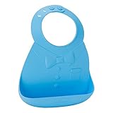 メイクマイデイ Make My Day お食事エプロン シリコン ビブ スタイ ポケット付き BB106 ブルー Baby Bib Blue with Bow Tie 食べこぼし防止 よだれかけ お手