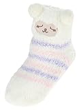 EOZY ベビー ソックス 新生児 赤ちゃん用 ルームソックス 滑り止め 靴下 もこもこ アニマル 動物 キッズソックス 女の子 男の子 くつ下 出産祝い Hホワイト