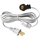 Westinghouse 70108 6-Inch Cord Set with Snap-In Pigtail Candelabra-Base Socket and Cord Switch, Whit