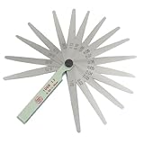 uxcell 隙間ゲージ　シックネスゲージ　フィラー隙間ゲージ　ライト　グリーン　メタル　ハウジング　17　ブレード隙間ゲージ　0.02?1.00mm