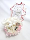 【プリザーブドフラワー／ガラスの靴リングピロー】シンデレラのガラスの靴を白いお花とピンクのリボンでふんわり飾って【リボンラッピング付き】