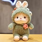 ウサギ 兎 ぬいぐるみ だきまくら リアル 動物 大きいサイズ 大きい 特大 ぬいぐるみ ねむねむ ウサギぬいぐるみ 可愛い 肌触り良い 柔らかい グリーン 癒し系 ふんわり 縫い包み 添い寝 贈り物 40cm 子供用 アニマルズ