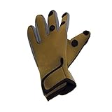 Tiptiper ウォーム手袋、ダイビングフィッシンググローブウォータープルーフアンチスリップウォーム防風狩猟用ハイキング（黄緑）