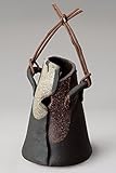 黒陶流しつる付花入　信楽焼　陶器　花器　花入　花瓶