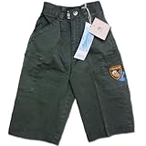 アーチスタイル シンプルデザインに刺繍のハーフパンツ（濠Du)カーキ 95cm