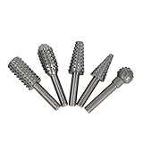 [necker] ロータリー ヤスリ 研磨 木工 ドリルビット 面取り バリ 取り 彫刻 研削 工具 木材 5ピース (5)