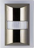 GE自動LED light-sensing Night Light with motion-activated Boost (3 to 60ルーメン)、つや消しニッケル仕上げ、25 ft。検出範囲、夕