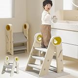 *安心の日本企業*SFUN 子供踏み台 折りたたみ 2段 3段 可変式 幼児用踏み台 ステップ台 登り台 洗面所 手洗い キッズステップ 耐荷重50kg (イェロー)