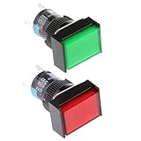 Lovoski DC 12V　プッシュボタン　LEDライト付き　瞬時自己リセット　スクエア　スイッチ　LEDライトスイッチ