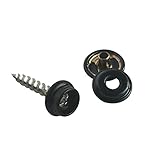 60pcs ステンレススチールファスナースクリュースナップ ねじくぎ マリングレード、ねじ、真鍮のソケットとキャップ (黒ねじ長26㎜)