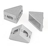 VERY100 コーナー ブラケット　 20x20mm 90度 20個セット　 コーナーブレースジョイント アングルブラケット 棚受け　アルミ　グレー