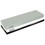 Drakefyre 両面砥石 #1000/#4000 包丁研ぎ 家庭用・プロ 中砥石/仕上砥石 ステンレス・鋼両用 ゴム台付き