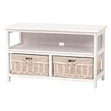 テレビ台 テレビボード　【幅75cm】　木製　カントリー調　アンティークホワイト ( 白 ) 【完成品】