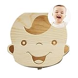 Baby Tooth Box First Curl Box First Haircut Keepsake Tooth Fairy Wooden Box Personalized Tooth Holde