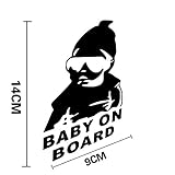 B-PING 赤ちゃん乗車中 マグネット 外貼り ステッカー　トライバルカッティングステッカー 　赤ちゃんのカーステッカー　カーグッズ、カー用品 (ブラック)