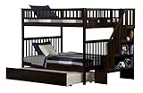Woodland Staircase Bunk Bed with Urban Trundle, Antique Walnut, Full Over Full [並行輸入品]