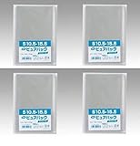 シモジマピュアパック S10.5-15.5 (ハガキサイズ 105×155×0.03mm) テープなし 100枚 6798223 4個セット