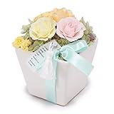 JewelzGift（ジュエルズギフト） プリザーブドフラワー 陶器ケース入り ギフト アレンジ 「ずっと綺麗なお花」 【全3色】 ティファニーブルー