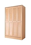 ルーバー折れ戸 ワードローブ (幅120) ナチュラル  幅120×奥行59×高さ200ｃｍ