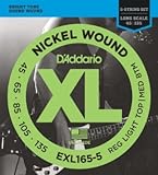 D'Addario EXL165-5 5弦 ロングスケール Regular Light Top/Medium Bottom(45-135) ダダリオ ベース弦 EXL-165-5【国内正規品】