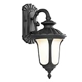 Livex Lighting 7651-04 Outdoor Wall Lantern with Hand Blown Iced Cased Glass Shades, Black [並行輸入品]