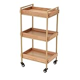 エイジングウッドワゴン Plus 全2色 幅45cm×奥行33.5cm×高さ86.5cm [ エステワゴン ネイルワゴン 美容室ワゴン キッチンワゴン マルチワゴン サイドワゴン キャスター付き インテリア 収納 まつげエクステ サロン 木