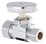 LDR 537 6202 Low Lead Shut Off Street Valve 3/8-Inch Compression x 5/8-Inch Compression, Chrome by L