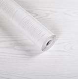 SMILE 3D 立体 木目調 のり付き 壁紙シール 高品質 PVC素材 防水 ワードローブ ドア テーブル 壁 家具 リフォーム ウォールステッカー 45cmx2m (シルバーウッド)