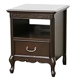 ナイトテーブル フルール DM WH fleur ベッドルーム ランプ 水差し メガネ スマホ 時計 置き アンティーク 欧風 ヨーロッパ 猫脚 白家具 東海家具工業 【送料無料】