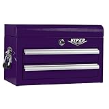 Viper Tool StorageV218MCPU 18-Inch 2-Drawer 18G Steel Mini Storage Chest with Lid Compartment, Purpl