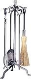 Uniflame、f-1602、5pcピューター錬鉄Fireset With Crook Handle