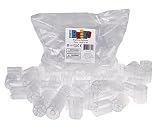 Premium Clear Round Cylinder 2x2 Stackers Support Building Bricks - 48 Pack Bundle - Compatible with