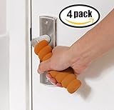 【Pedonir】4本入　ドアノブ　カバー　グリップクッション　ドアハンドル クッション　衝突　帯電防止　子供　安全　静電　インテリア (ブラウン　4個セット)