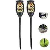 ソーラーガーデンライト点滅懐中電灯99LED防水風景照明自動スイッチホームインテリアパスライトブラック（2パック）