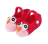 (ビグッド)Bigood ベビーファーストシューズ ニットシューズ ニット靴 ルームシューズ 新生児 子供用 可愛い赤ちゃん お祝い ソックスキュートなアニマル レッド