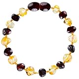 Baltic Amber Teething Bracelet or Anklet for Babies, Toddlers, and Kids - Lab-Tested - Baroque Honey