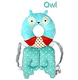 可愛い動物リュック　赤ちゃんのごっつん防止やわらかリュック　キッズ　乳幼児用　頭を保護できる　怪我防止　よちよち歩きの赤ちゃんにぴったり (Owl ブルー)
