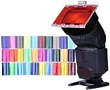 Eoogere スピードライトゲルフィルター カラーフィルター30枚 そして マウントベース そして マジックベルトのセット Canon Nikon Yongnuo Godxoなどのフラッシュ/ストロボライト用 (カラーフィルター そして マウントベース そして マジックベルト)